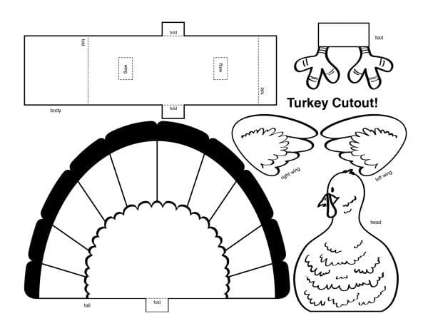 Thanksgiving 3D Turkey Cutout