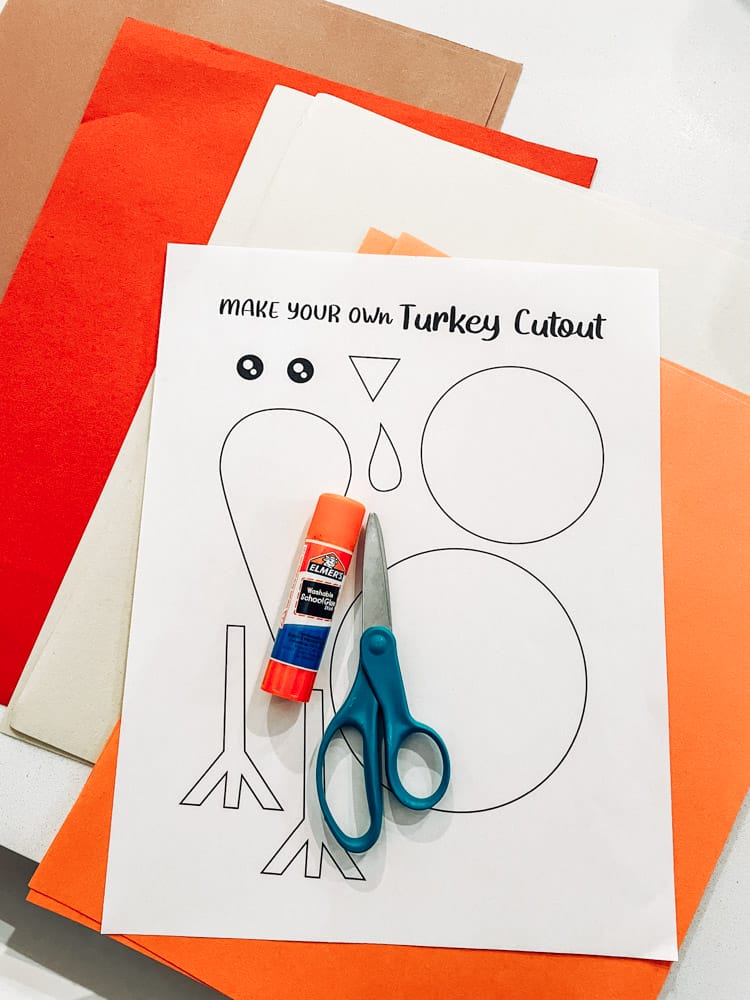 Thanksgiving Turkey cut out template