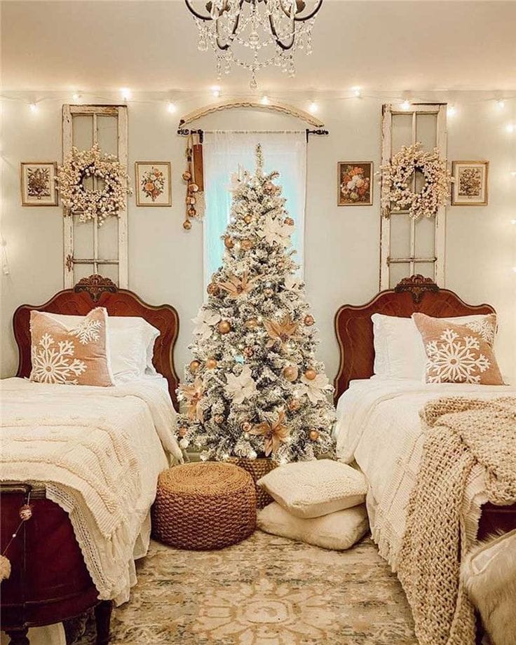 cozy christmas bedroom decor aesthetic 