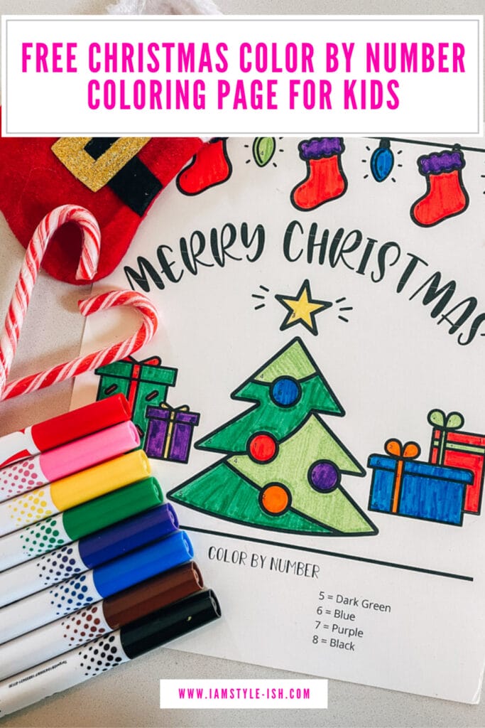 FREE CHRISTMAS COLOR BY NUMBER COLORING PAGES