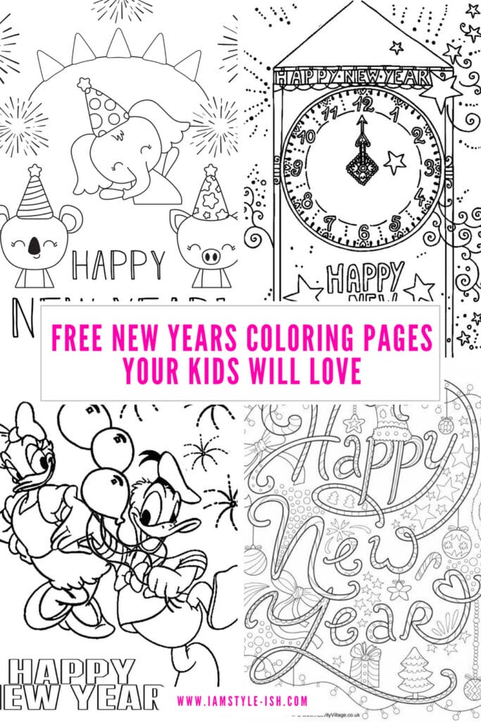 Free New Years coloring pages your kids will love
