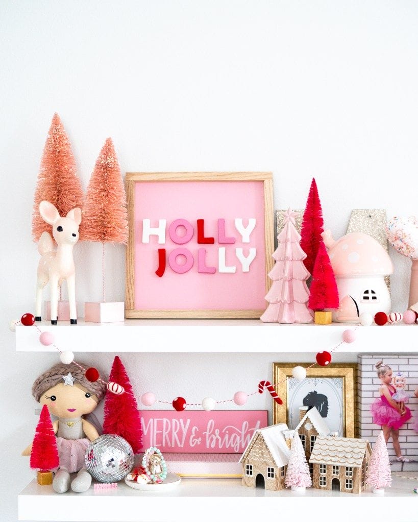 girls christmas bedroom decor shelves