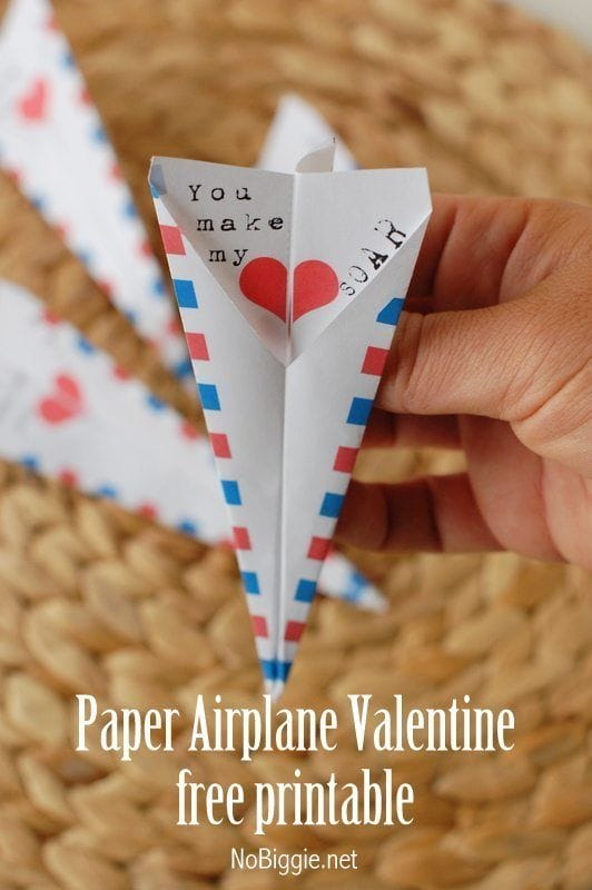 Paper Airplane Valentine Printable