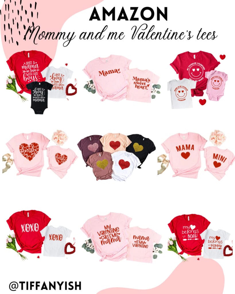mommy and me valentine tees