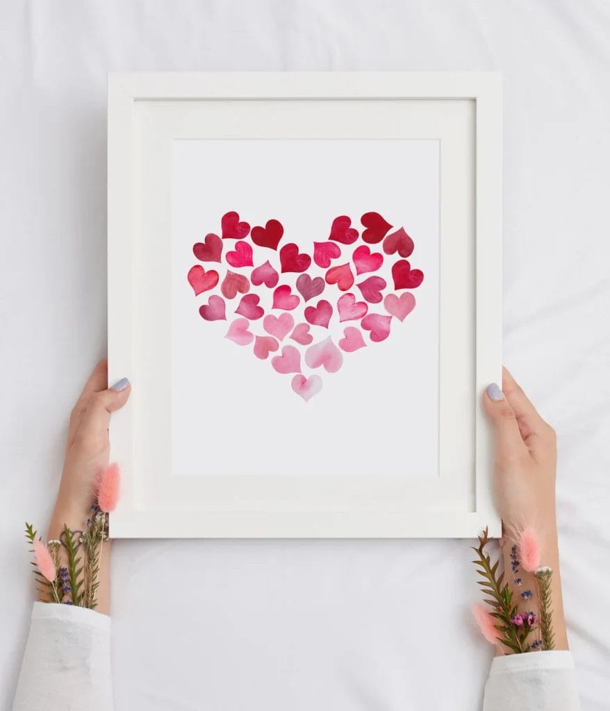 Ombré Hearts Poster