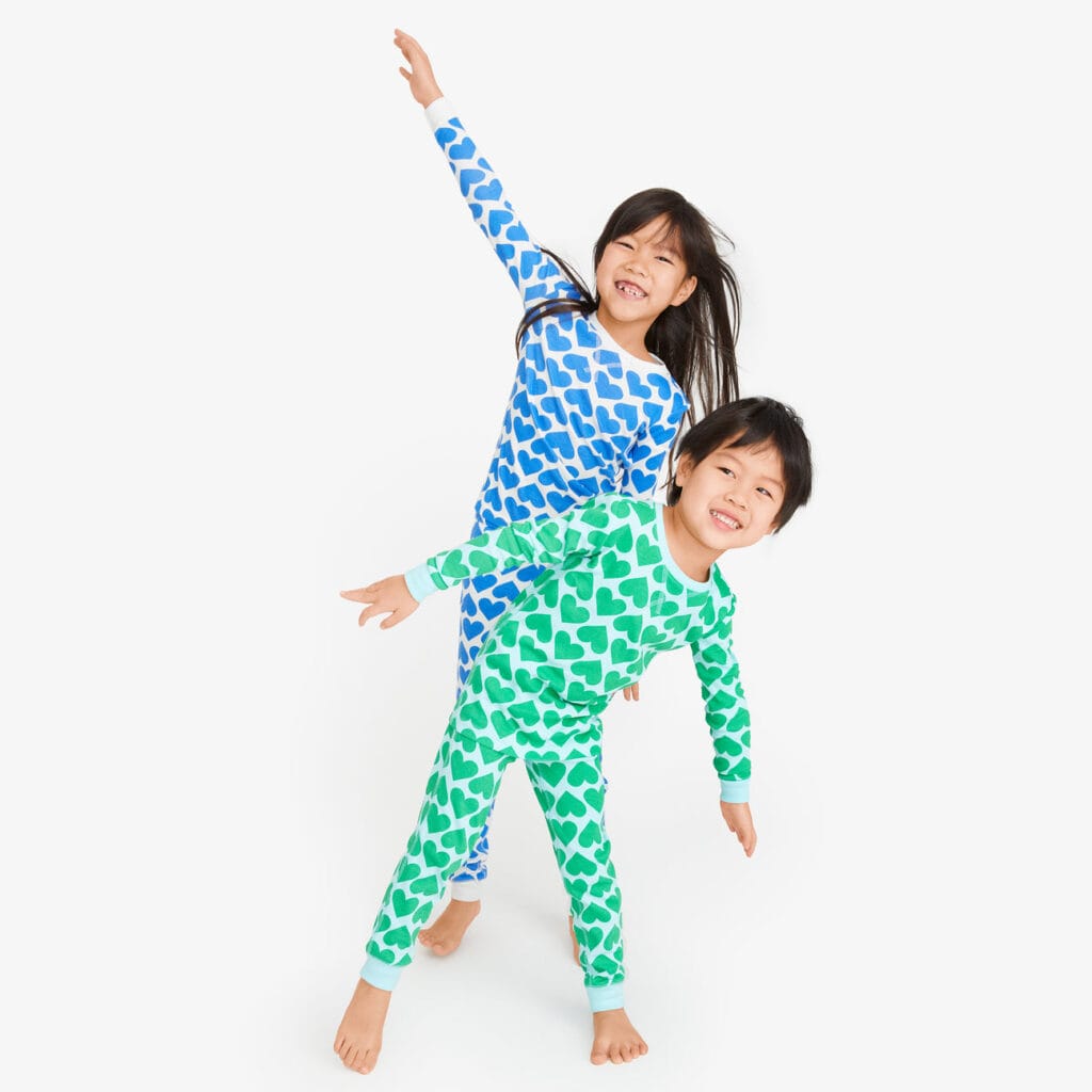kids heart pajamas