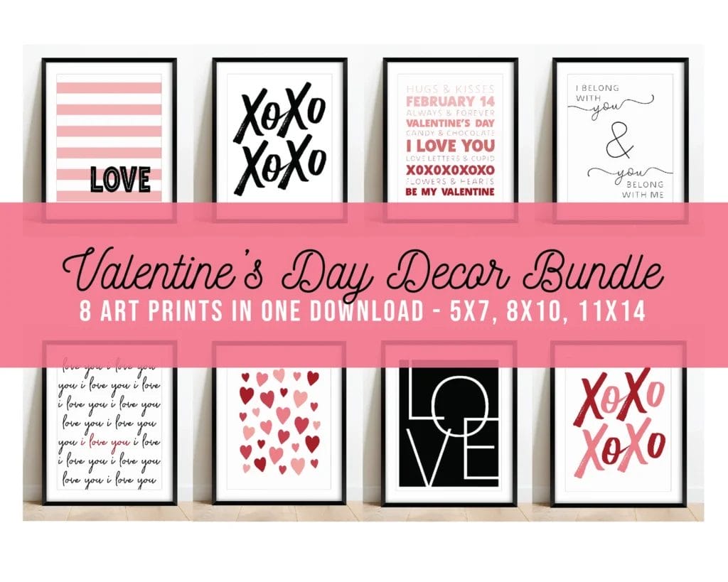 Valentine's Day Decor Art Bundle (Set of 8)