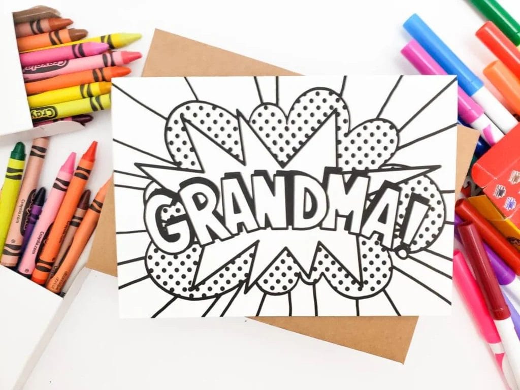 comic book card for grandma