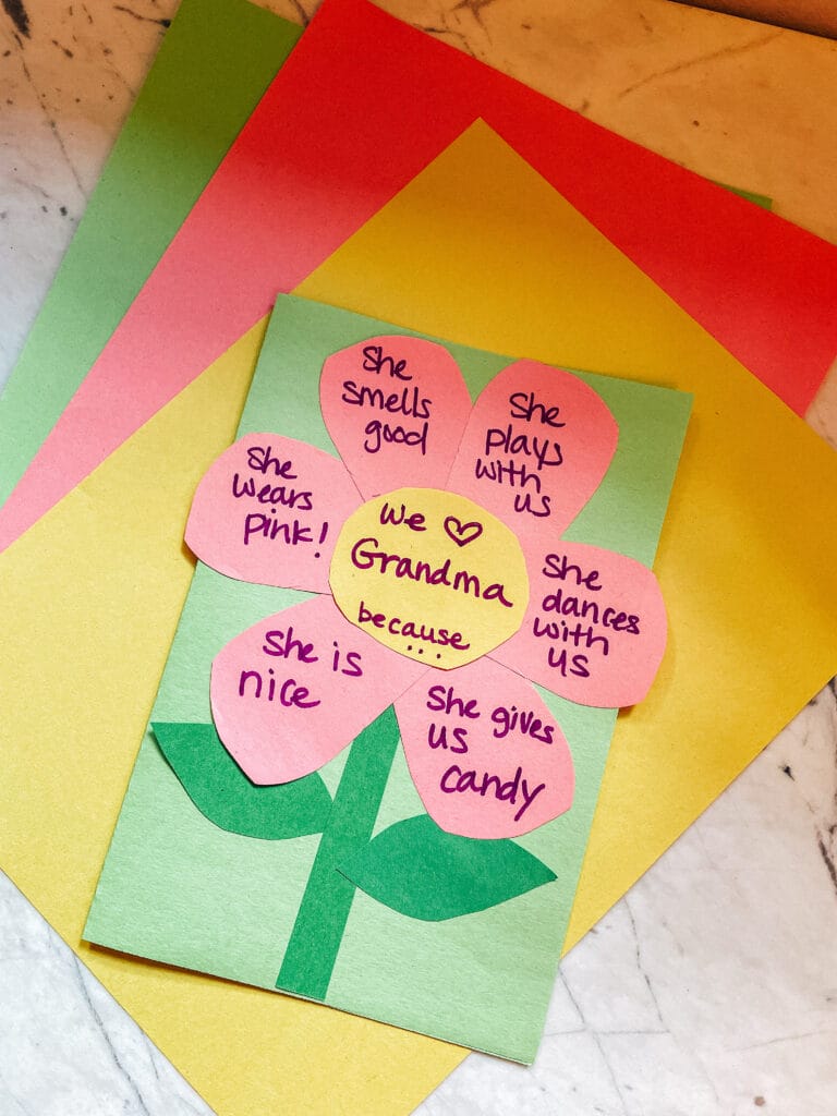 grandma mothers day flower card