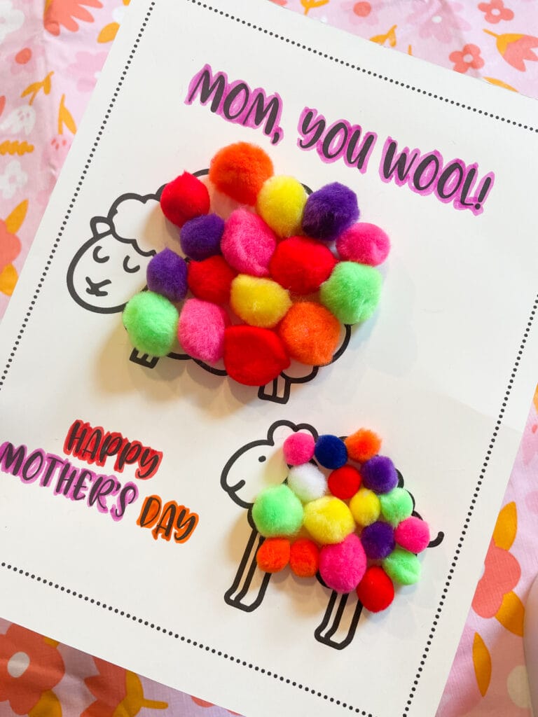 mothers day card diy pom pom activity 