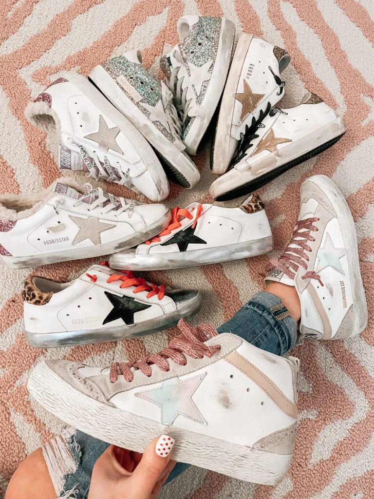 golden goose sneakers to wear with skirts