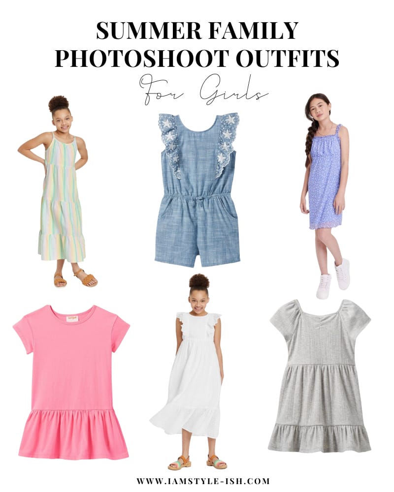 summer family photoshoot outfits for  girls
