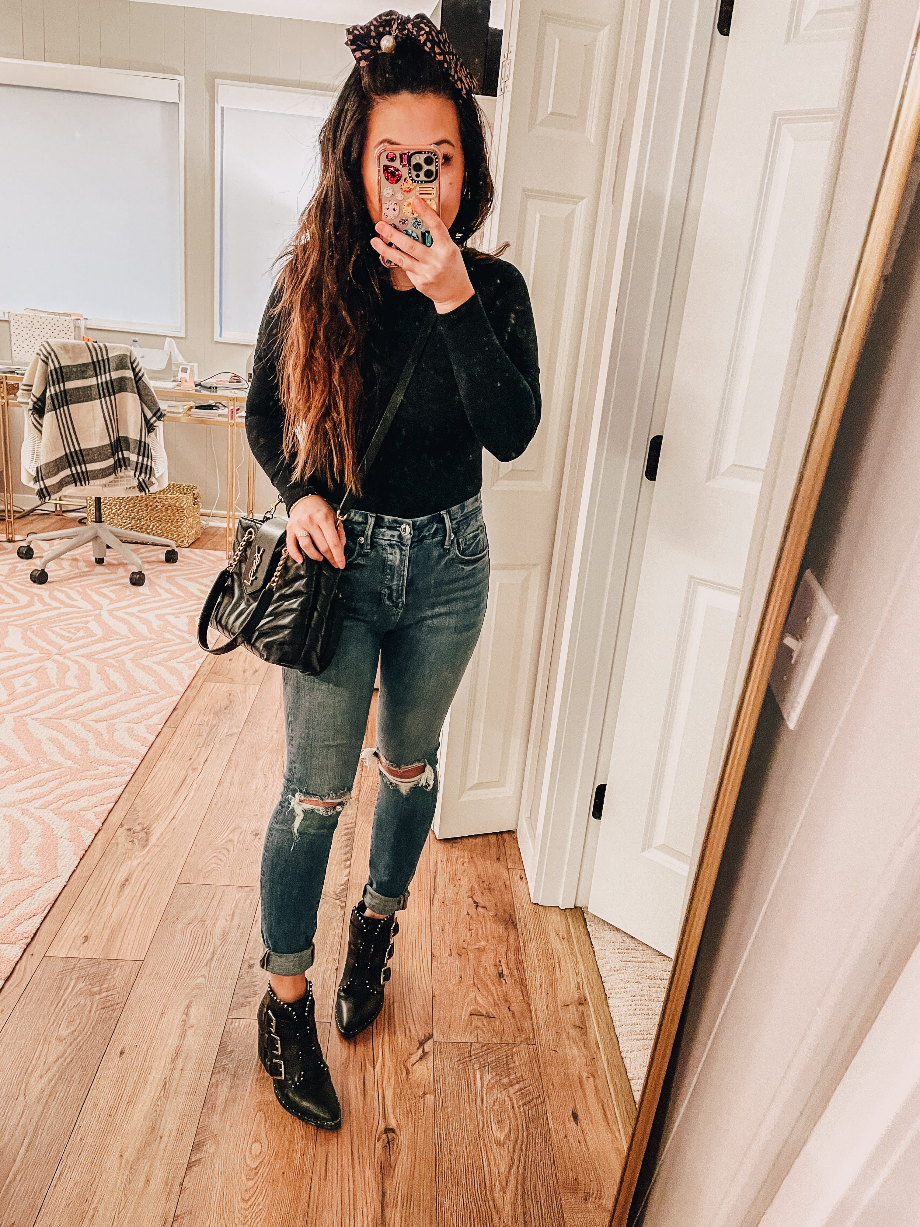 Ripped jeans and store ankle boots