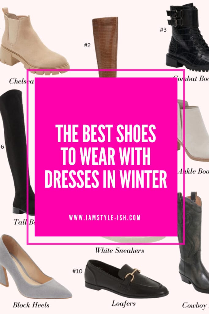 the best shoes to wear with dresses in the winter