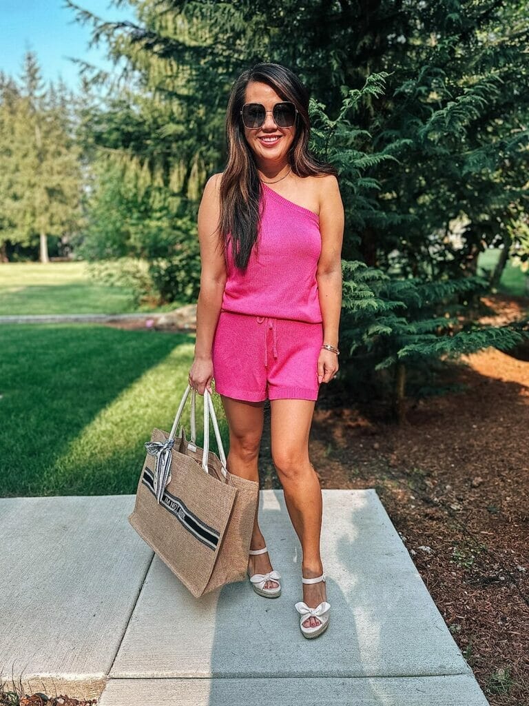 chic travel outfit romper
