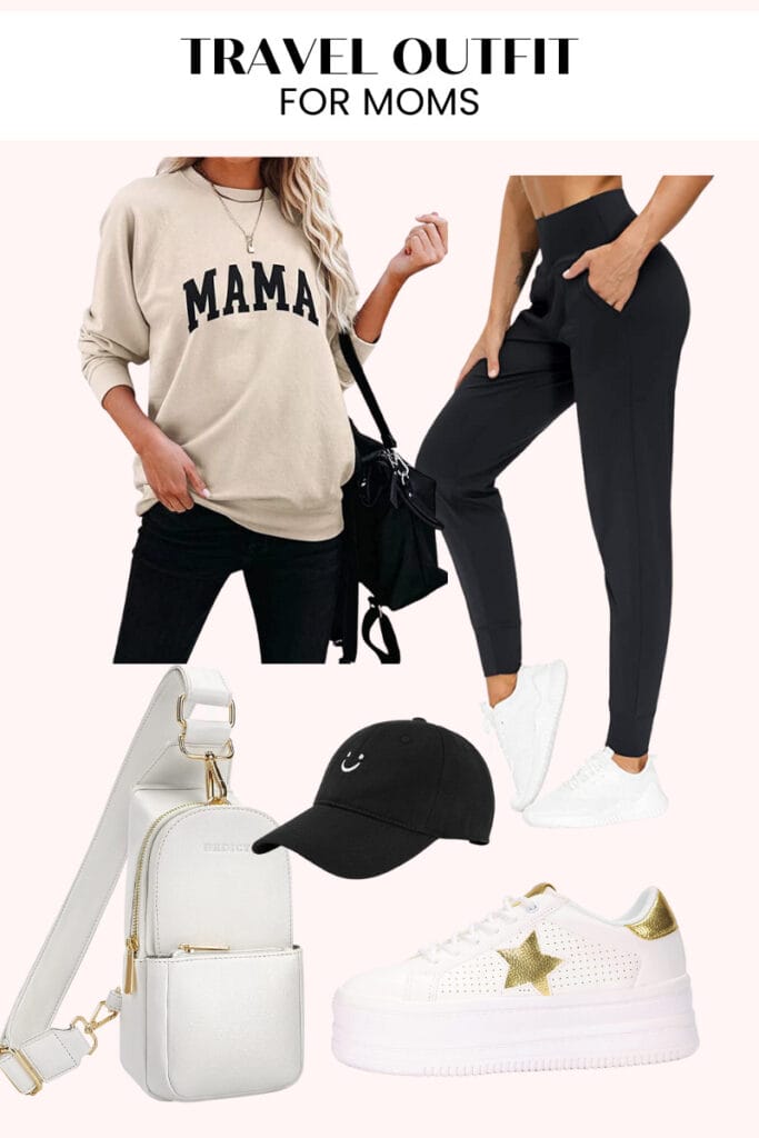 travel outfit with leggings