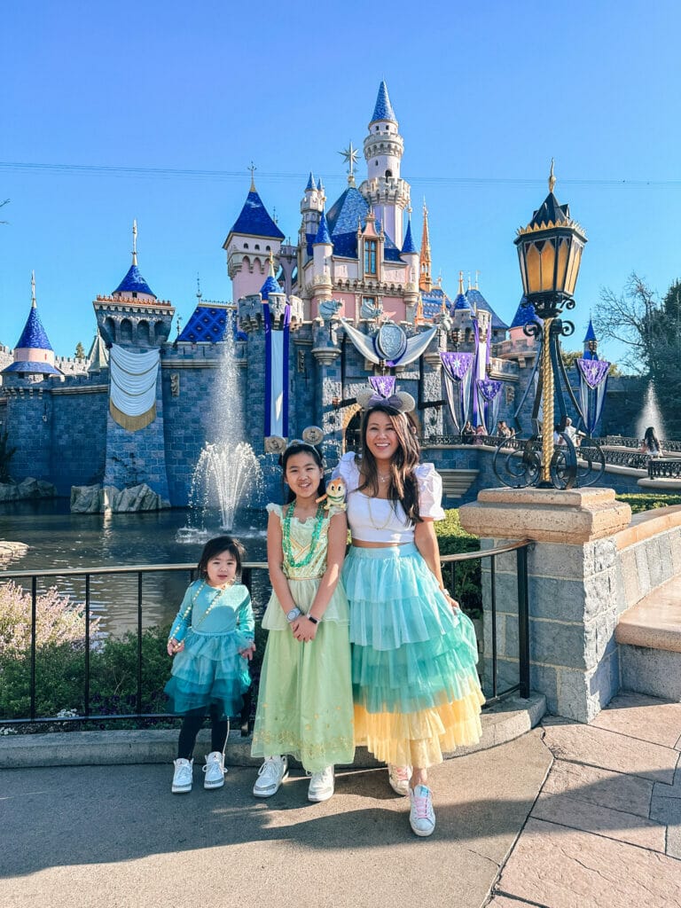 mom and daughters disneyland princess castle outfits
